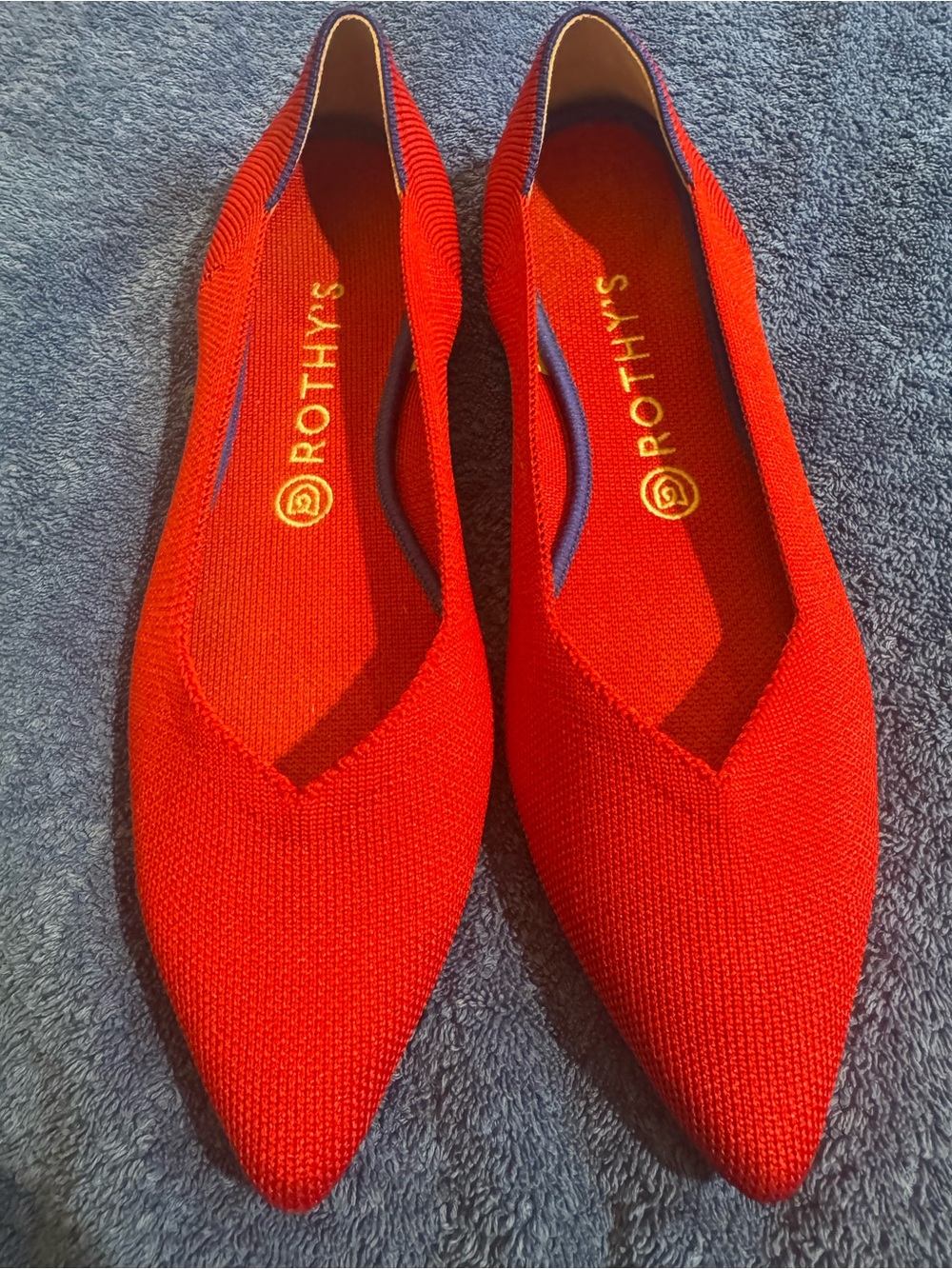 Rothy's Women's The Point Chili Red Flats- Like New 9.5